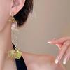Vintage Goldfarbene Große Blumen-Hängeohrringe für Damen Klassische Mehrschichtige Metall-Ohrringe mit Langem Quasten-Anhänger Bohmischer Ohrschmuck Geschenke