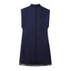 Popular spring new fashion lace splicing silk satin texture mini dress