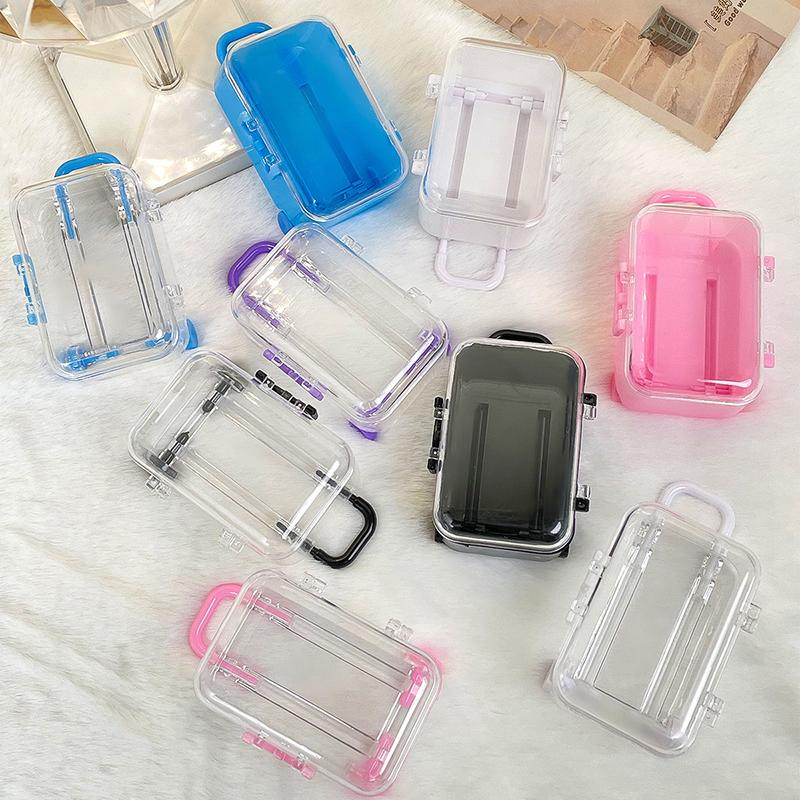 Transparent Jewelry Box Creative Mini Trunk Jewelry Organizer Simple Earrings Hairpins Storage Box Desktop Organizer Box