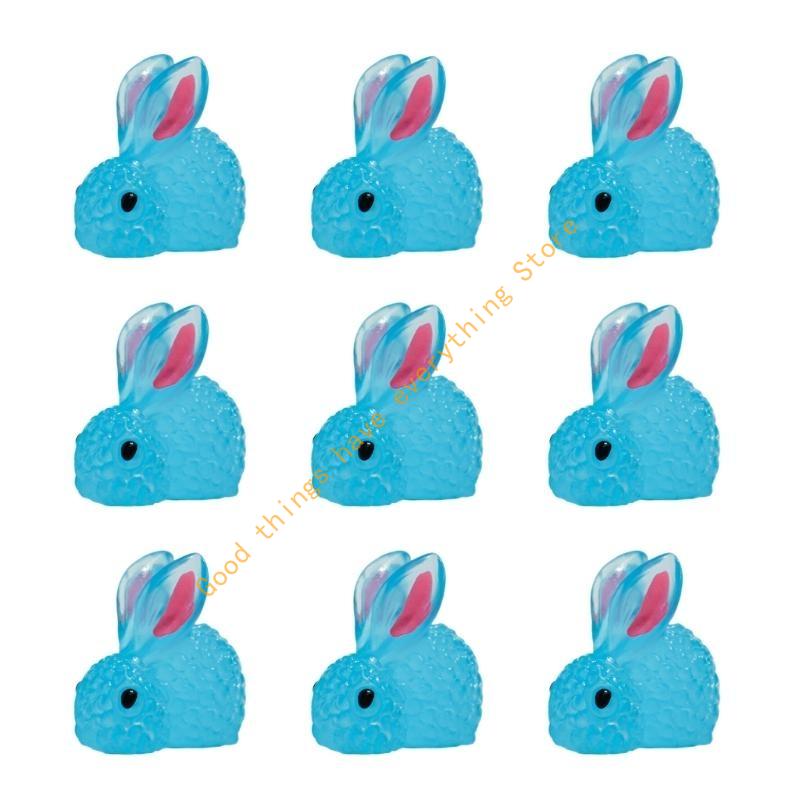 500 Pieces Glow Miniature Bunnies Figurines Resin Rabbits for Indoor and Outdoor Micros Landscape Decoration 55KF