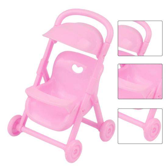 Simulation Baby Trolley Anti-deformed Creative Plastic Baby Pink Doll Stroller Shooting Props