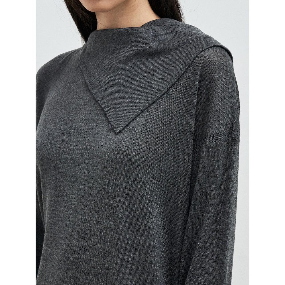 Anggae Button Fluid Pullover Ash