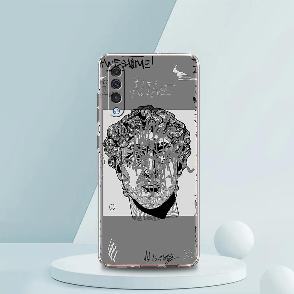 Graffiti Great Art David Mona Lisa Phone Case For Samsung A16 A14 A12 A22 A32 5G A34 A42 A52 A54 A50 A70 A30 A40 A20E A04S A06