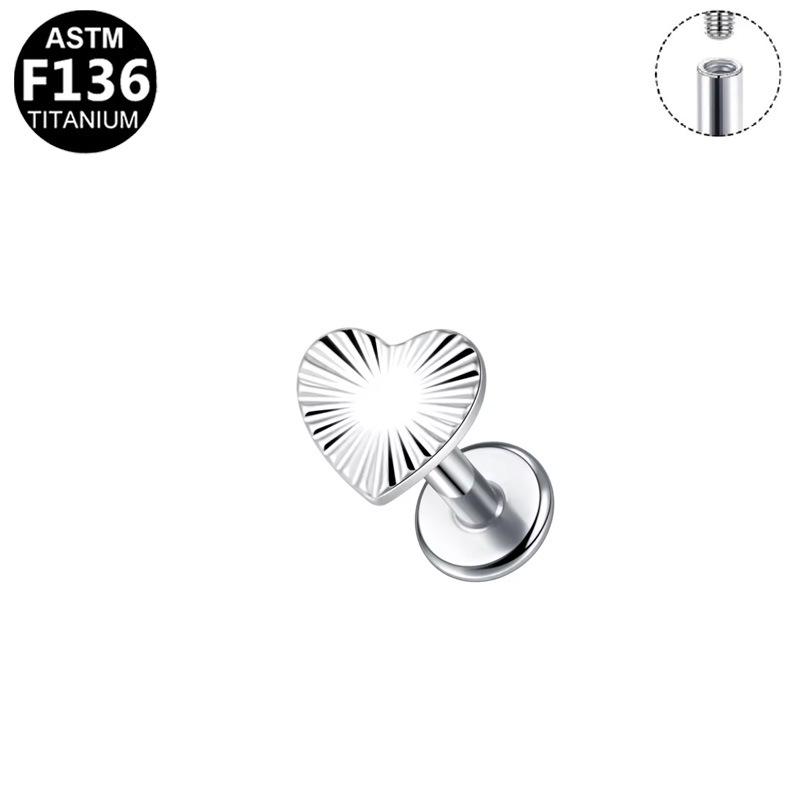 Titanium Heart Drop G23 Piercing Jewelry - Versatile Internal Thread Ear & Lip Stud