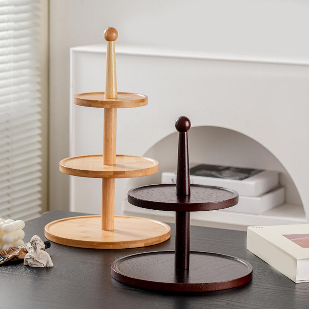 2/3 Tier Wood Round Cupcake Stand Clear Birthday Cupcake Stand Holder Dessert Display for Wedding Birthday Christmas Party