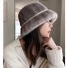 Hat Women Winter Fashion Fur Bucket Hat Mink Fur Whole Skin Fisherman's Hat Warm Hat