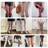 Women See Through Fishnet Pantyhose Stockings Vintage 90s Hollowed Out Geometric Pattern Bottoming Leggings Mesh Tights