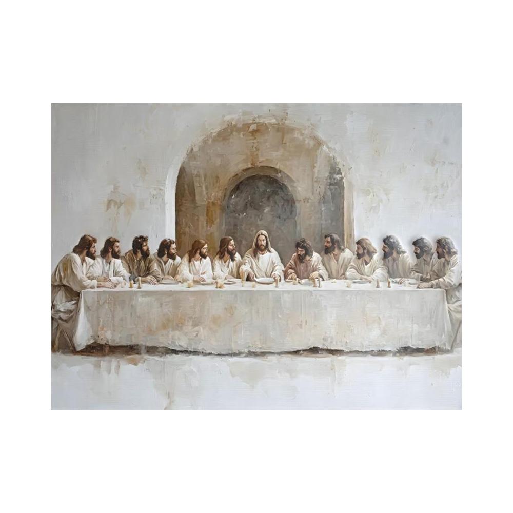 Modern Art Canvas Print of The Last Supper - High-quality Bright Colors, Religious Wall Decorations in Living Rooms, Bedrooms 20x30cm
