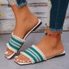 Summer New Slippers Women's Flat Luxury Outdoor Beach Sandals Fashionable Knitted Design Women's Casual Slippers
