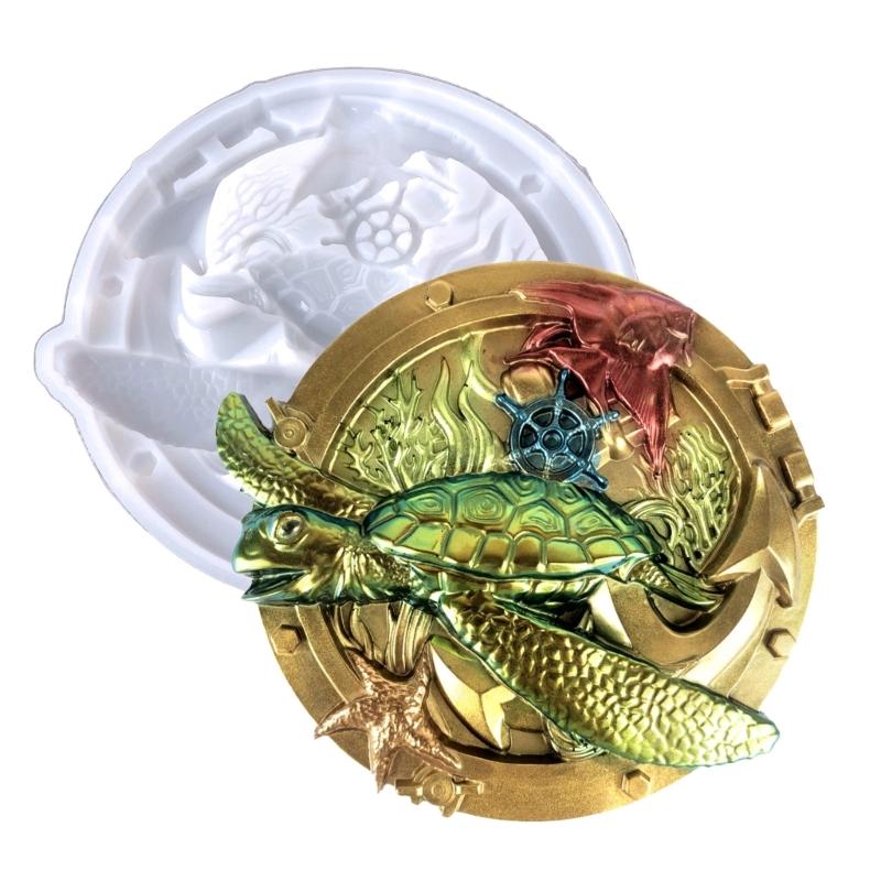 Semi-stereoscopic Marine Turtle Wall Ornaments Drop Glue Mold Diy Wall Pendant Desktop Decoration Epoxy Silicone Mold
