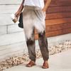Women Forest Printing Pants Lace Up Elastic Waist Loose  Trousers Casual Long Pants Trousers with Pockets