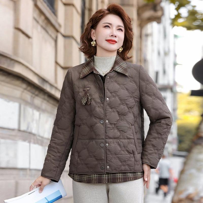 

Winter clothing loose cotton short jacket mother clothing thin versatile top cotton-padded jacket small cotton-padded jacket 5XL [recommended 150-80kg] темно-коричневого