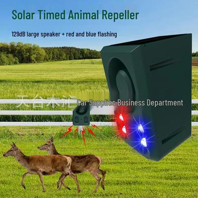 Solares Tierabwehrmittel: Hochlautstarker Ton und blinkendes Licht zur Abschreckung von Wildschweinen und Hunden in der Nacht