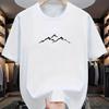 Summer Mens Roundneck Shortsleeved Print Mountain Tshirt 100 Cotton Casual Loosefitting Fashion Trendy Breathable Cool