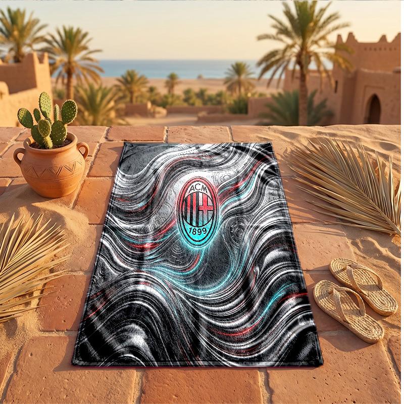 AC Mailand Print Mikrofaser Strandtuch Schnelltrocknend Saugfähig Großes Handtuch für Strand Schwimmen Reisen