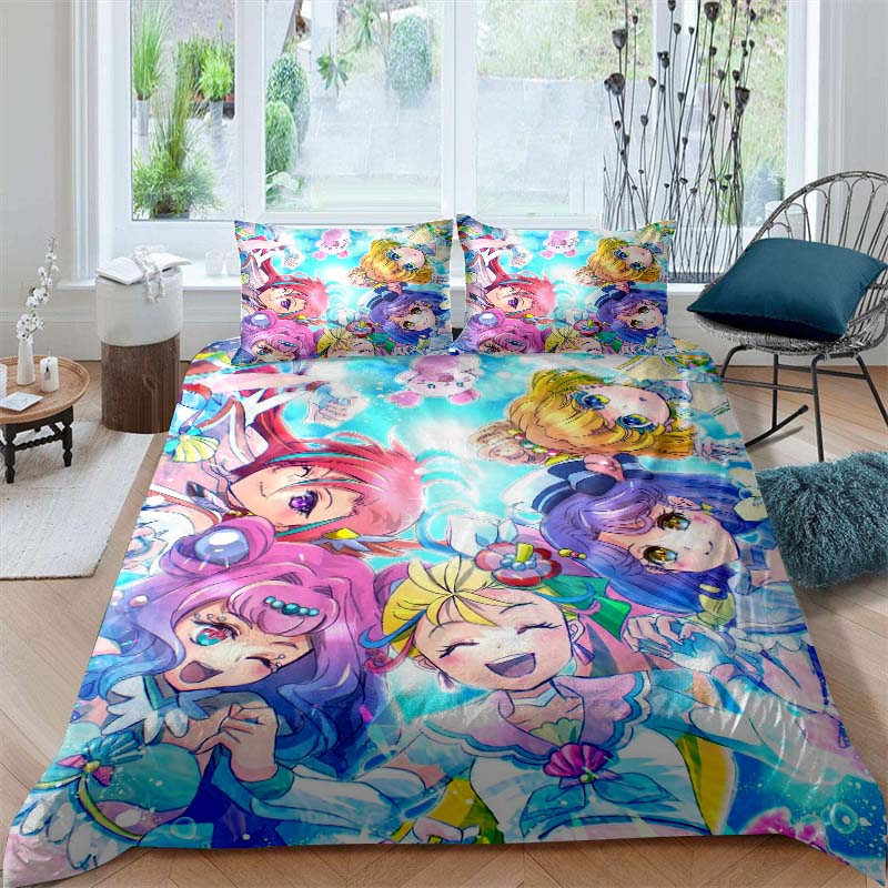 2026 New Pretty Cure Themed Duvet Covers and Pillowcases – Perfect for Single, Double, Queen, and King Beds – Holiday Gifts