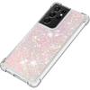 Kompatybilny z etui Galaxy S21 Ultra, Przezroczyste etui z brokatem, Płynny piasek, Wstrząsoodporne, Ochronne, Iskrzące, Silikonowe, Miękkie etui TPU dla Samsunga