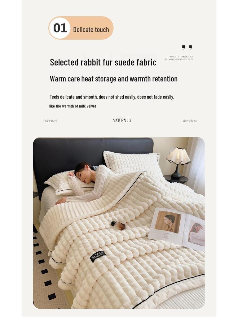 Golden Turtle Thick Double-Sided Velvet Blanket - High Gram Weight, Multifunctional Sofa Throw