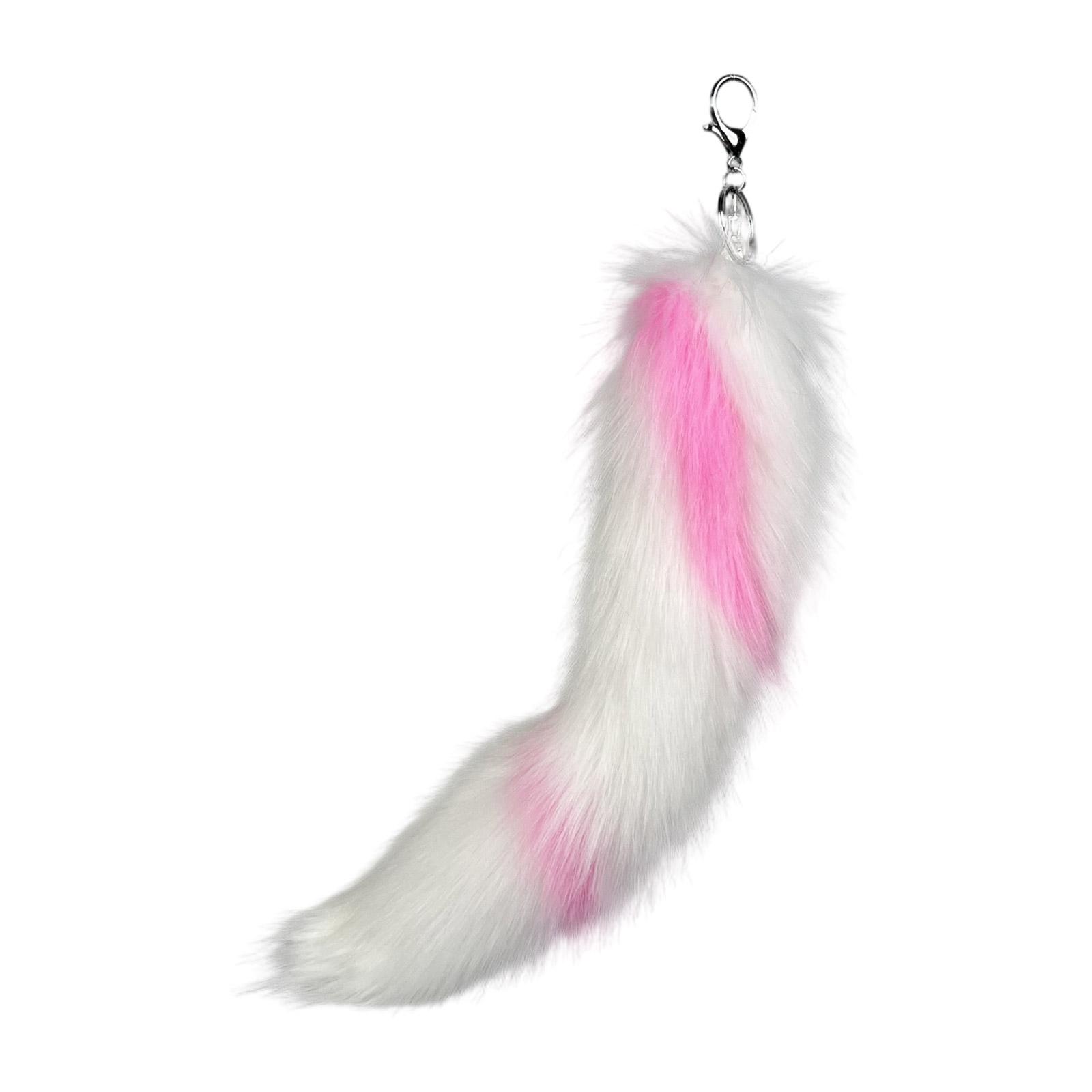 

Faux Animal Tail Keychain Colorful Keyring 40cm Plush Furs Pendant Accessory for Bags and Car Keys Soft Decorative Charm 2