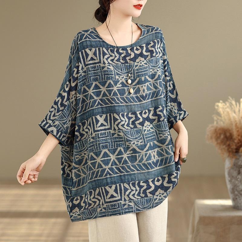 Short Sleeve Oversized Vintage Floral Casual Loose T Shirt Tops Women Summer T-shirt