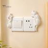 Cat Light Switch Cover 3D Sticker, Decorative Resin Wall Plate Cover, Cute Animal Relief Ornament Stickers, Peel And Stick decorations for Home
