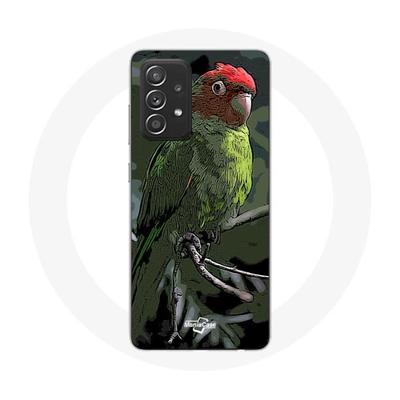 Coque Pour Samsung Galaxy A52 Pionus Perroquet Rouge Vert
