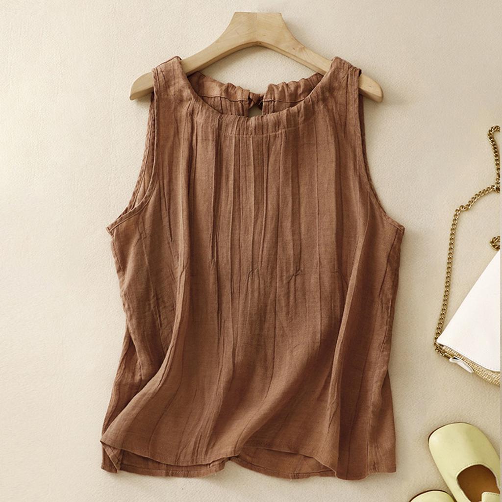 Women's Vest Fashion Casual T-shirt Tops Back Hollow Design Vest Sleeveless T-shirt Outer Wear Inner Wear Bottoming Sling
