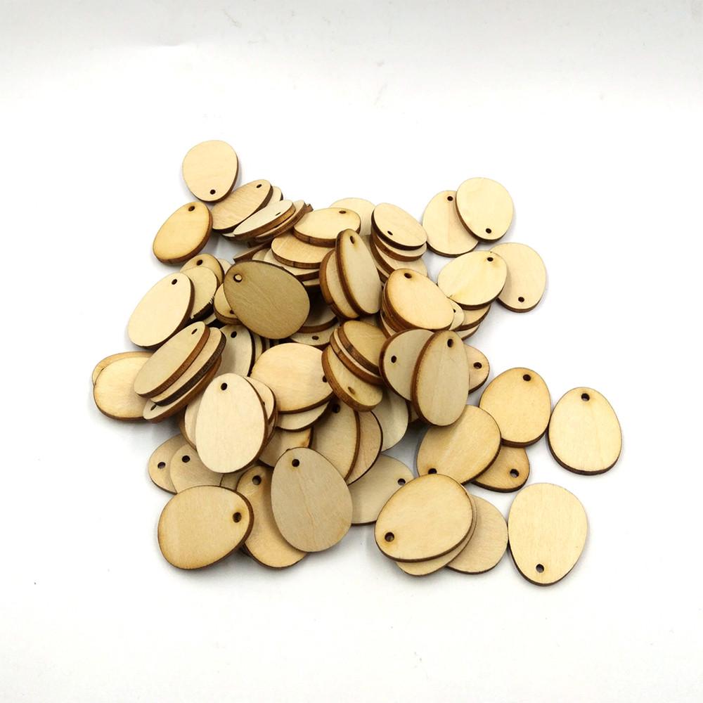 100Pcs Holz Ostereier Holz Handwerk Für Ostern Dekorationen Tag
