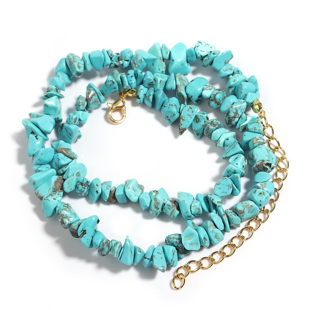 

1 Strand 43cm Irregular Gravel Bead Choker Necklace Natural Stone Crystal Necklace Lobster Clasp Chain For Women Jewelry Gift