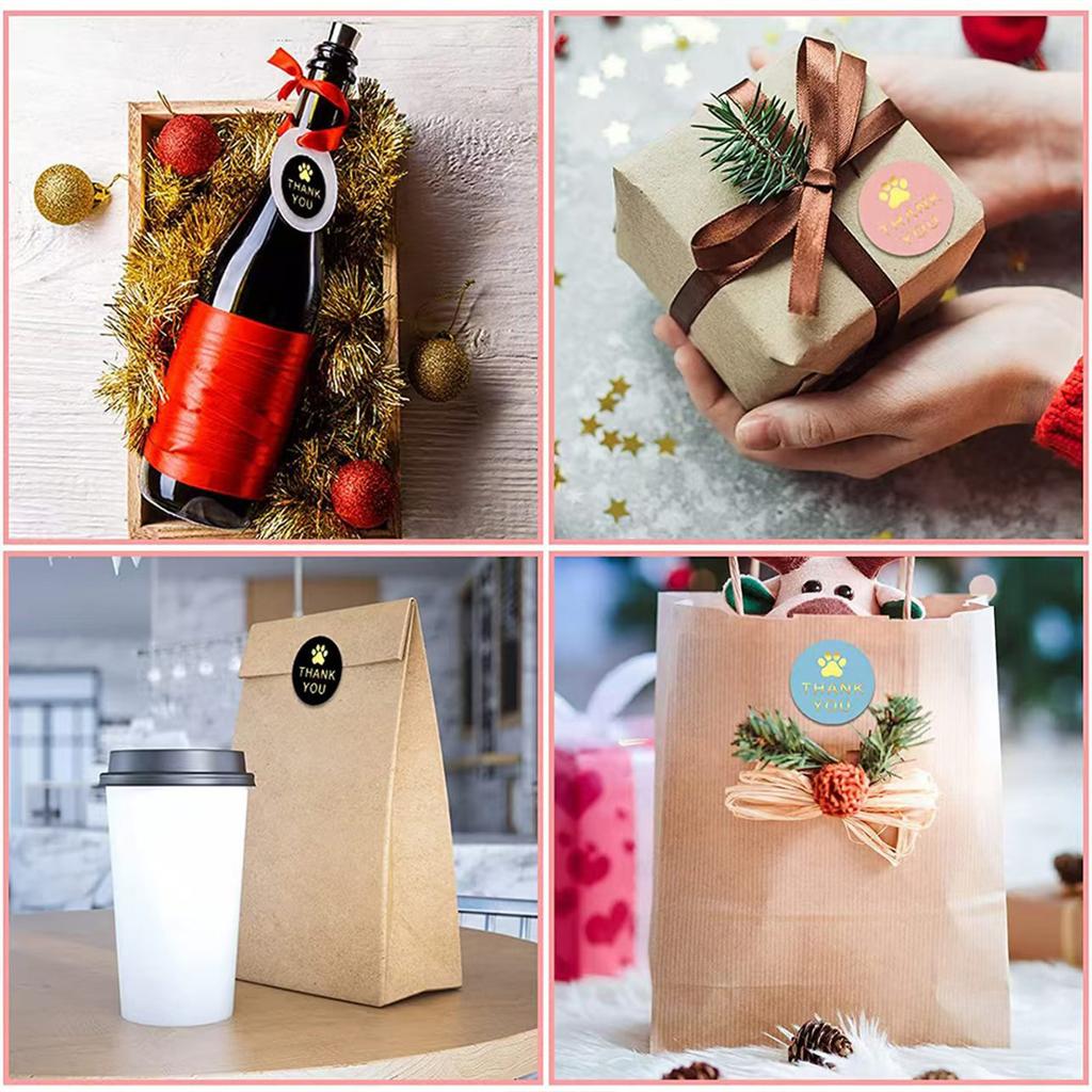 Hunde Pfotenabdruck Aufkleber Dankeschön Etiketten Verschlussaufkleber Dekorative Aufkleber Etiketten Umschlagaufkleber Tieraufkleber