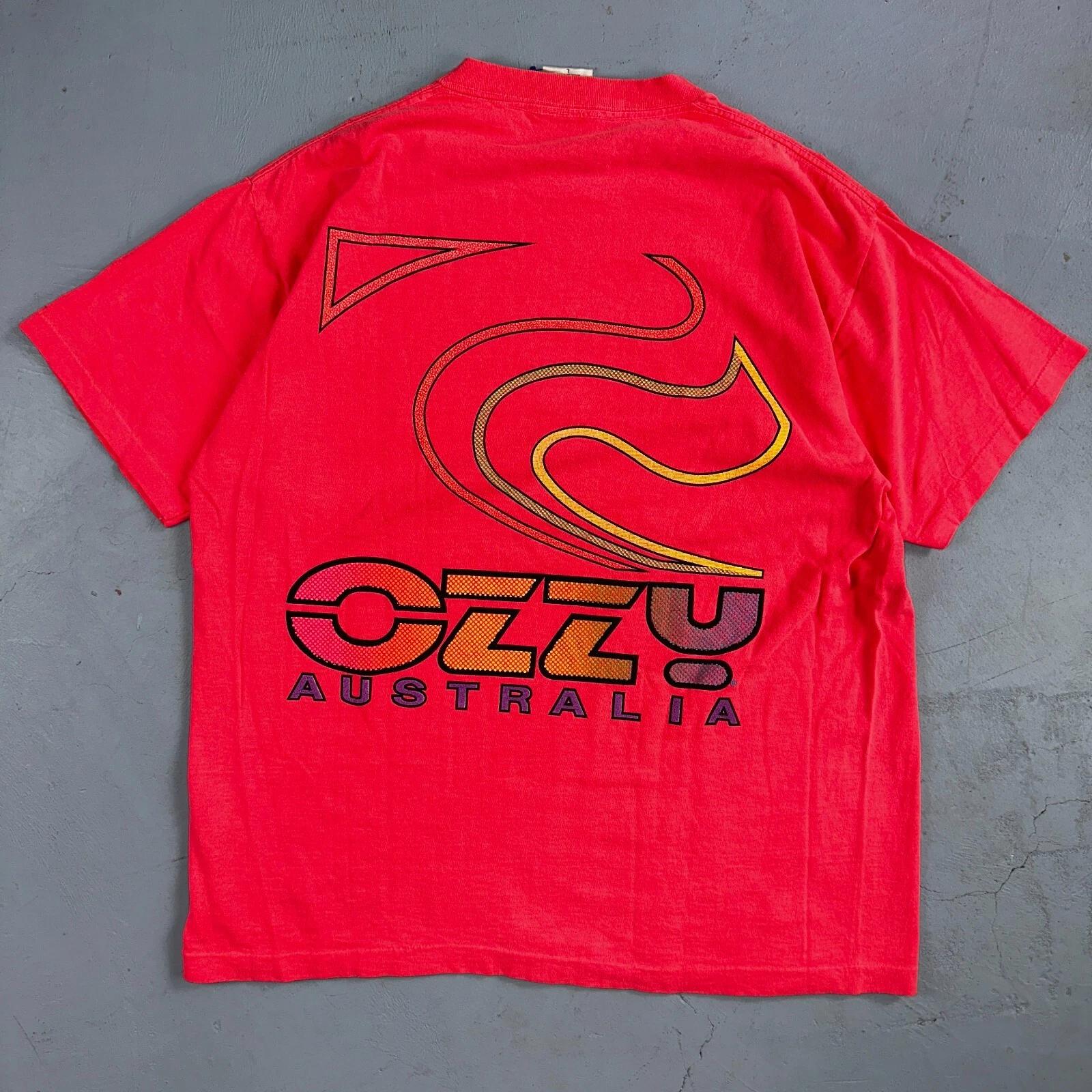 

VTG 90s Ozzy Australia Single Stitch T-Shirt Men s Large Neon Pink Surf USA Rare L