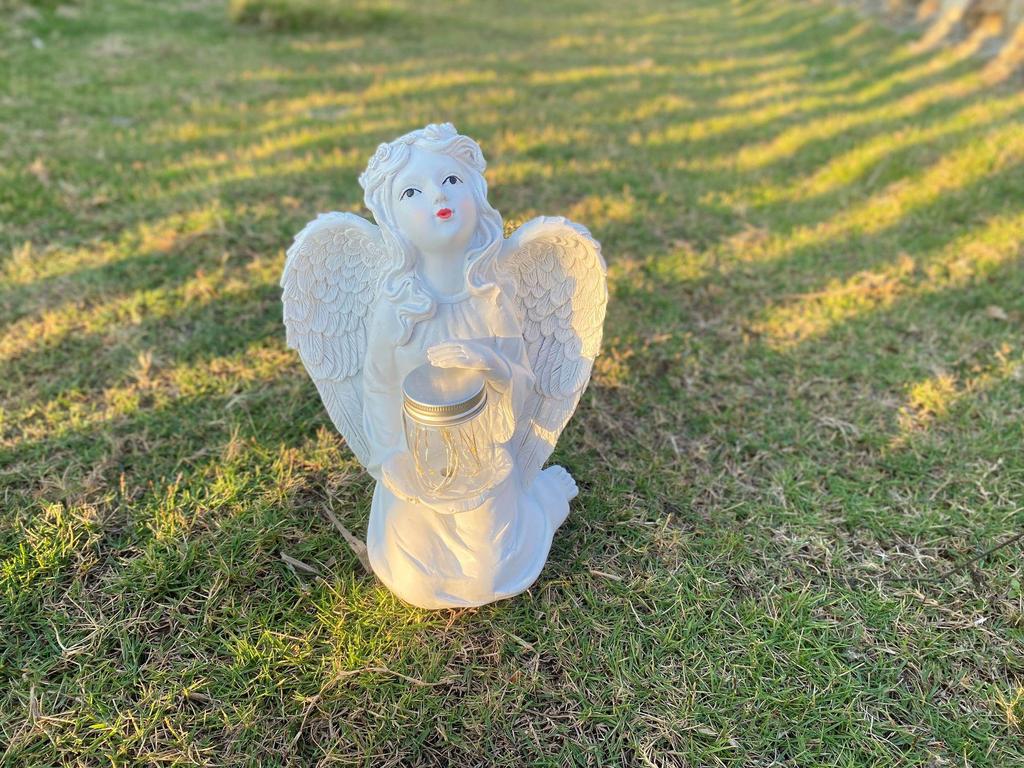 Solar-Powered Angel Lawn Ornaments - Outdoor Resin Garden Decorations