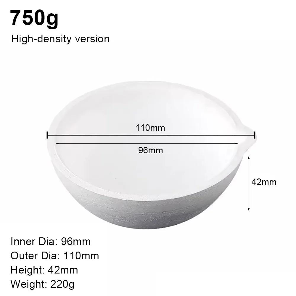 1Pcs High Temperature Quartz Dish Bowl High-density Gold Silver Metal Copper Cast Silica Melting Crucible 100-750g White