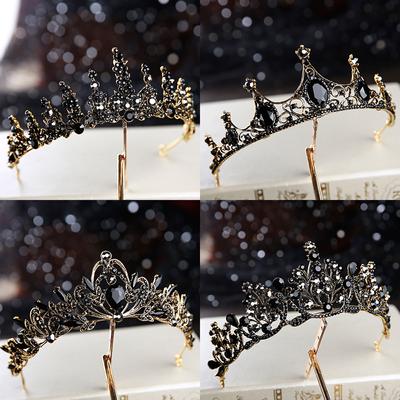 Vintage Argento Dorato Nero Metallo Lusso Strega E Principe Festa Danzante Matrimonio Copricapo Corona Accessori Capelli