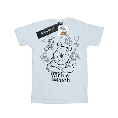 Girls Winnie The Pooh Collage Sketch Cotton T-Shirt