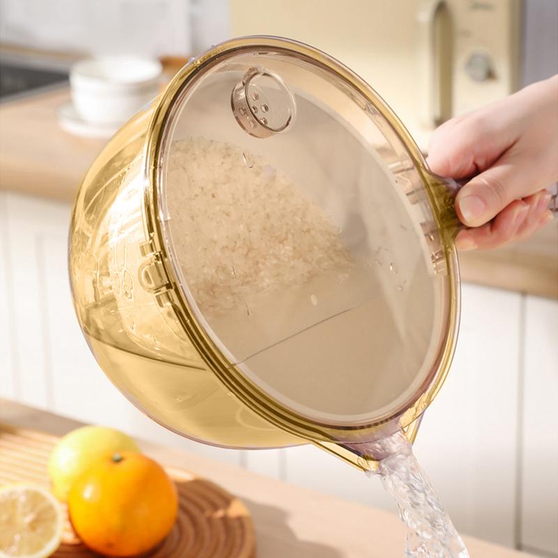 Fruit Cleaner Bowl Kitchen Colanders Colander With Spout And Handle For Vegetable Cleaning Rice Washing Kitchen Daily Meal