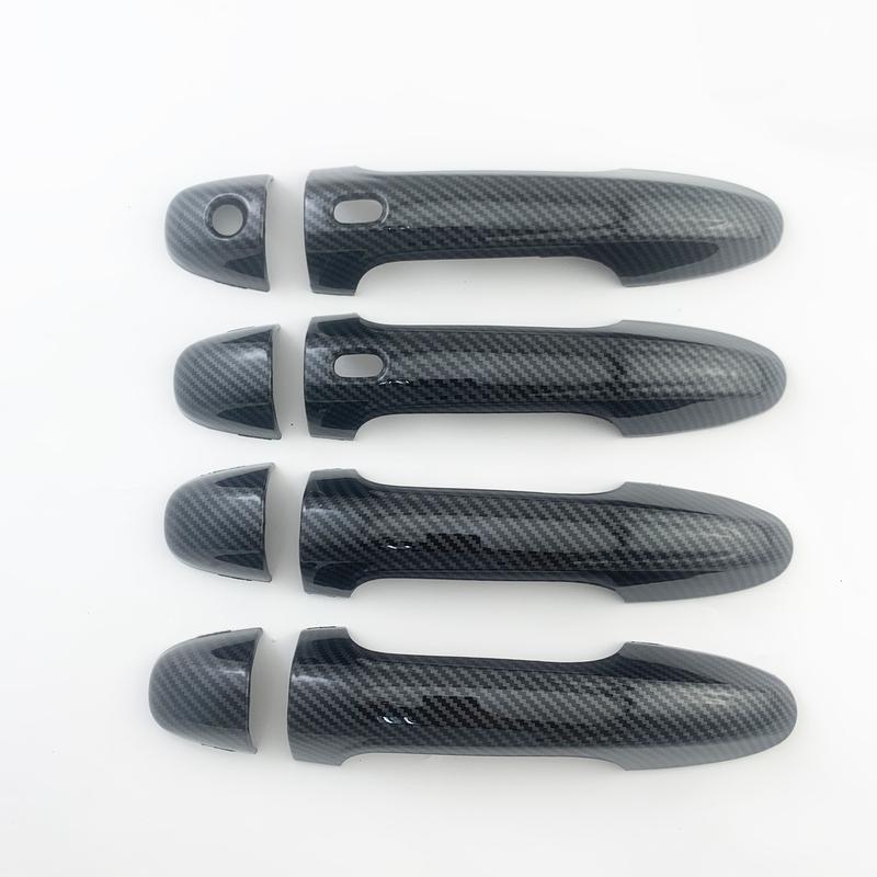 8pcs ABS Carbon Chrome Black Car Accessory Door Handle Cover Trim Paste Style For Toyota Tacoma 2016 2017 2018