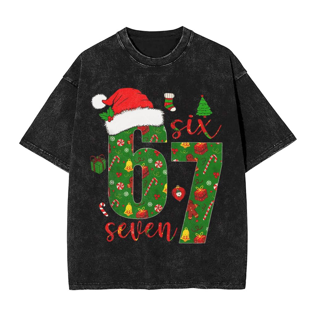 Six Seven Ice Cream Drip Baseball 67 Funny Meme T Shirt Beach Streetwear T Shirts Cotton Hippie Tee Shirt For Men Loose Top Tees