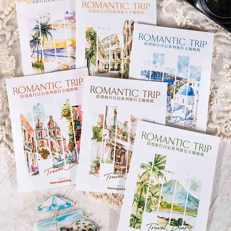 30 Pcs Travel Theme Stickers Pack Aesthetic Decorative Diary Album Scrapbooking Material Handmade DIY Sticker