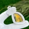 Sterling Silver Trillion Bumble Bee Jasper Stone Bezel Wedding Mother Pendant