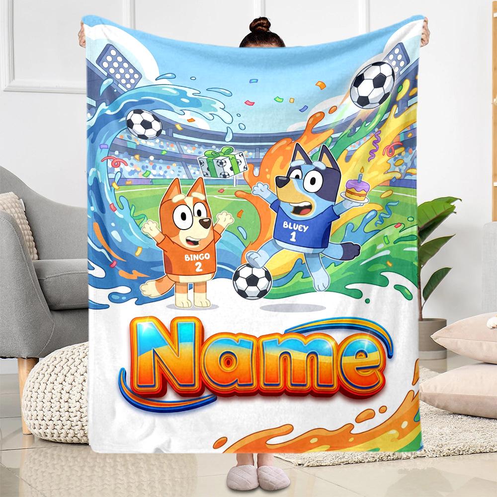 Christmas Friends Celebration Customize Your Name Blanket Multi-purpose Customizable Blanket Warmthful Decor Great for Nap Living Room Office Couch