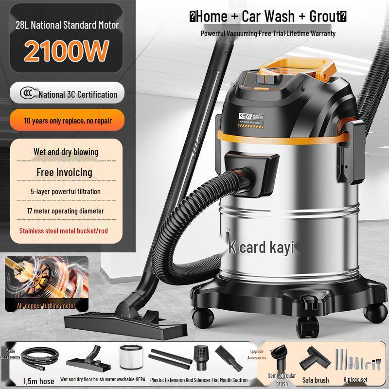 High-Power Household Vacuum Cleaner: Strong Suction for Car, Floor, Carpet, and Grout Cleaning