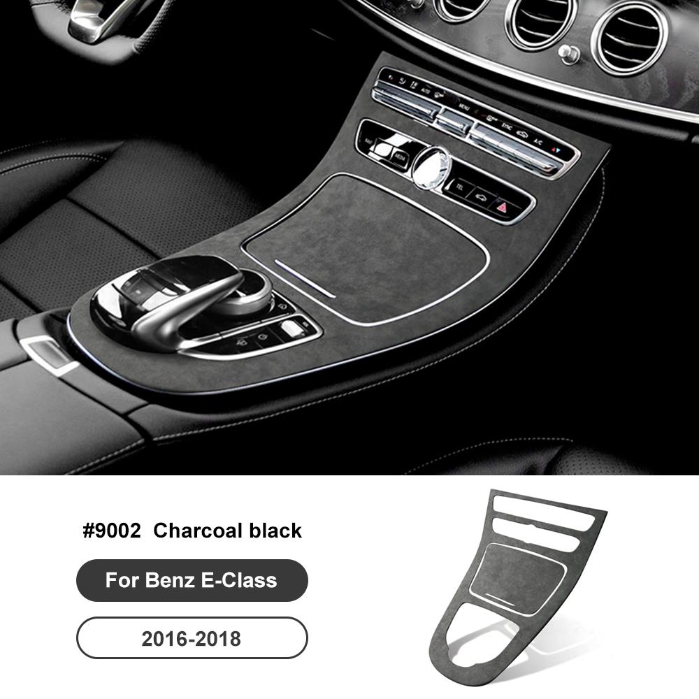 Italy Super Suede Cover For Mercedes Benz E Class W213 2016-2018 Car Center Console Gear Shift Panel Sticker Trim Accessories