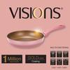 VISIONS Frying Pan, 28cm, IH Compatible, Gold Coating, Pink, CP-8796