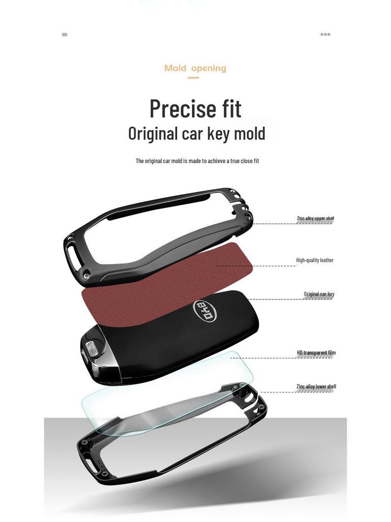 BYD Key Case: Compatible with Song QinPLUS/dmi, Dolphin E2, Tang Han EV, E3, Destroyer 05 - Full Coverage Shell
