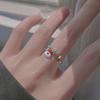 Cartoon Christmas Finger Buckle Dripping Oil Enamel Elk Ring Vintage   Xmas Ornaments