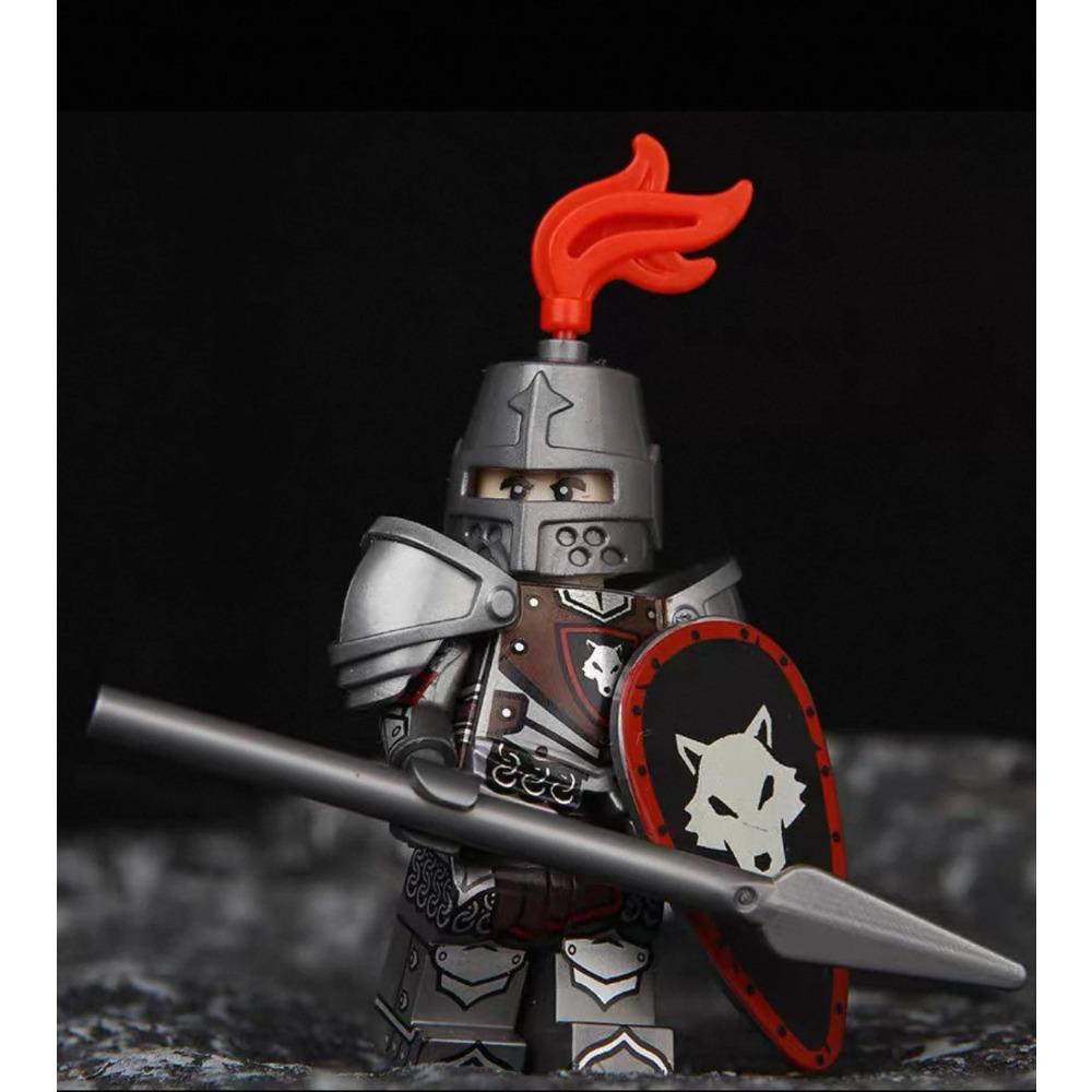 

[IN STOCK] FIGVERSE Medieval Green Dragon Knight Castle Wolf Warrior Third Party Puzzle Building Block Figures Toys DIY