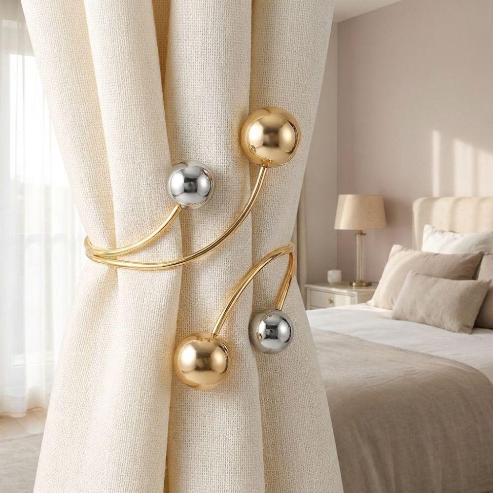 2PCS Pearl Zinc Zinc Alloy Curtain Clips Zinc Zinc Alloy Curtain Holders Modern Drapery Tiebacks Window Decor