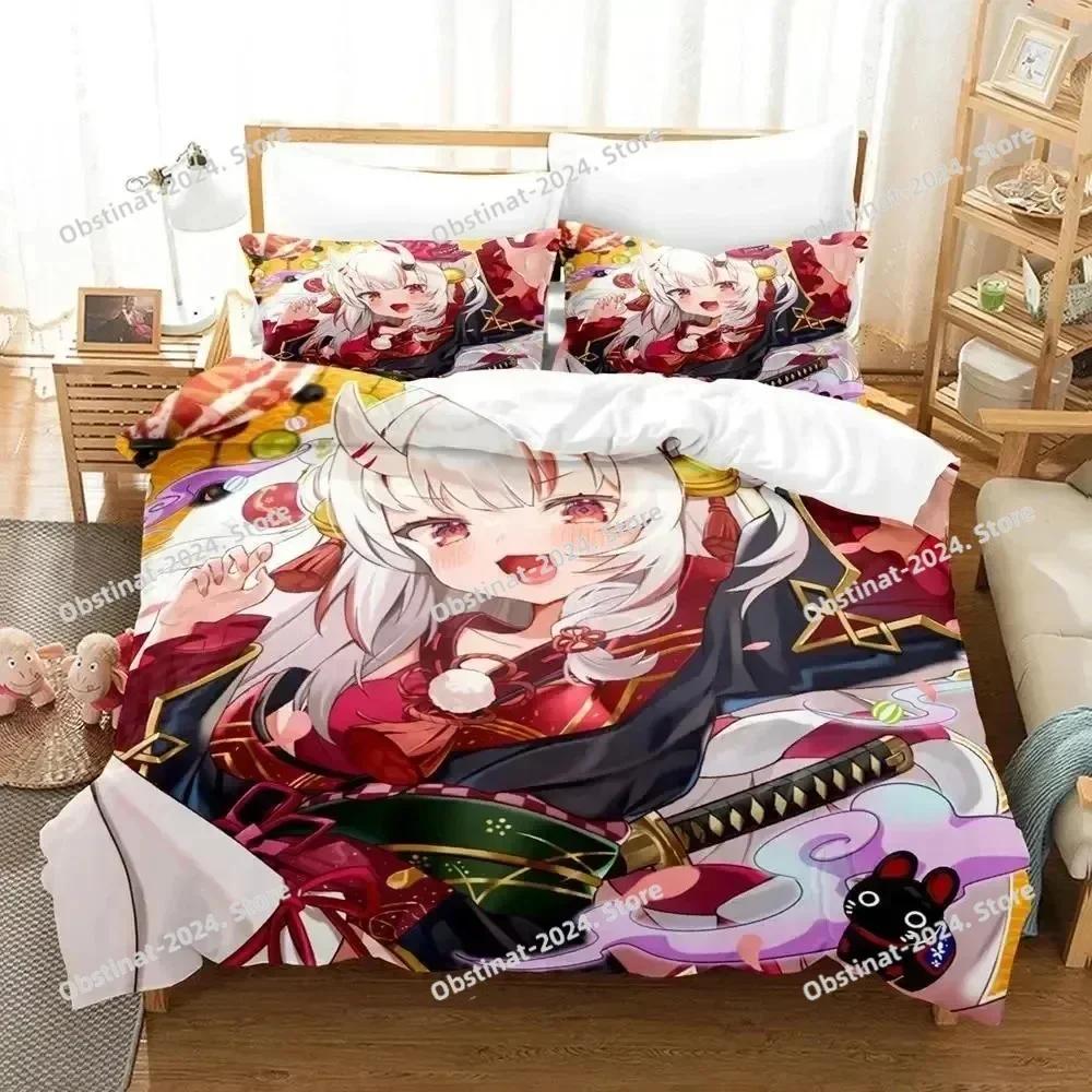 Set Biancheria da Letto Anime Nakiri Ayame Stampa 3D Copripiumino Set Letto Coperta Federa Piumone king Queen Size Ragazzi Adulto