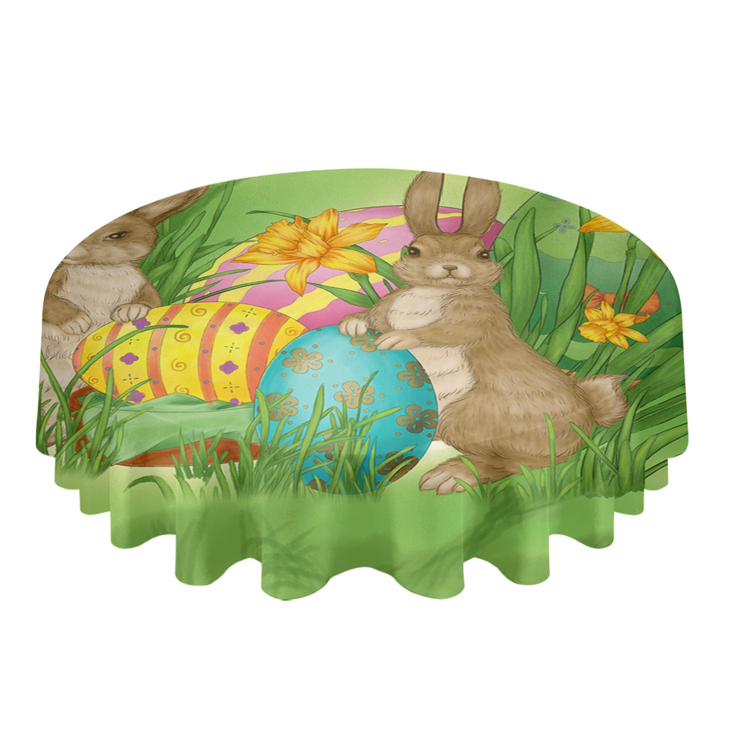 

Мультфильм кролики пасхальные яйца круглый стол скатерть фестиваль столовая водонепроницаемая скатерть покрытие стола для свадебной вечеринки декор 4pcs 33x48 Table mat